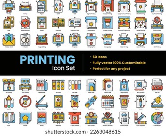 Illustration Printing Icons, printing, print, technology, printer