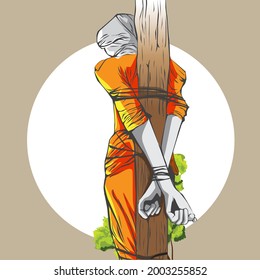 illustration d'un prisonnier sur le point d'être exécuté