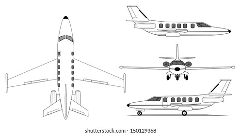 A illustration of private jet airplane