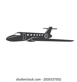 Illustration Of Private Jet, Private Jet Icon.