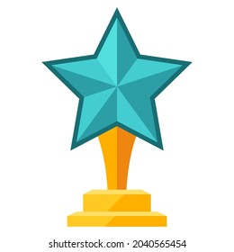 Illustration of prize with star. Award for sports or corporate competitions.