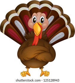 Illustration of a problematic turkey on a white background