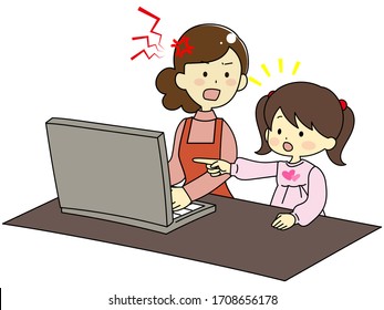 Illustration of problems while working at home