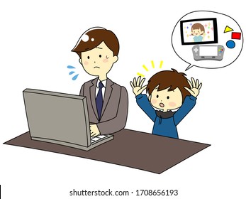Illustration of problems while working at home