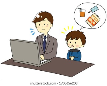 Illustration of problems while working at home