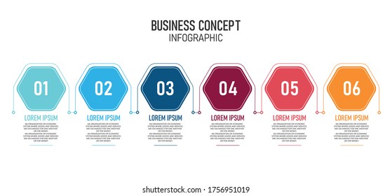 An illustration for process, presentations, layout, banner,info graph with 6 steps or layers.  