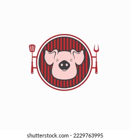 illustration of processed pork, pork food, vector art.