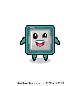 illustration of an processor character with awkward poses , cute style design for t shirt, sticker, logo element