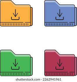 Illustration of a professionally colored set of upload and download files on a white background