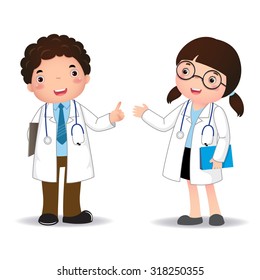 Illustration Of Profession's Costume Of Doctor For Kids