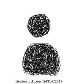 An illustration of a profile picture icon with abstract scribbles