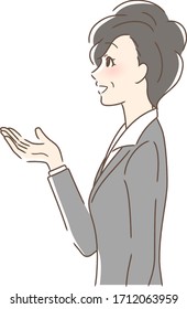 日本人 女性 笑顔 中年 のイラスト素材 画像 ベクター画像 Shutterstock