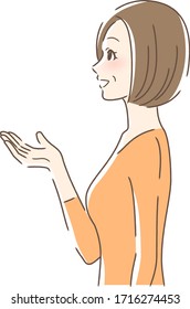 日本女性 横顔 笑う のイラスト素材 画像 ベクター画像 Shutterstock