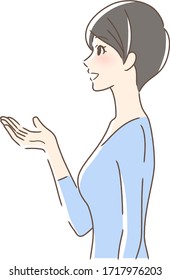 日本女性 横顔 笑う のイラスト素材 画像 ベクター画像 Shutterstock