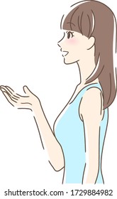 日本女性 横顔 笑う のイラスト素材 画像 ベクター画像 Shutterstock