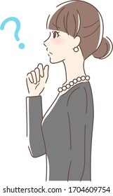 Illustration of a profile of a woman with a strange face
