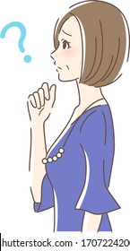 Illustration of a profile of a woman with a strange face