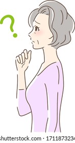 Illustration of a profile of a woman with a strange face