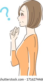 Illustration of a profile of a woman with a strange face