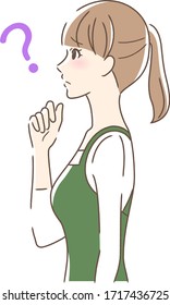 Illustration of a profile of a woman with a strange face