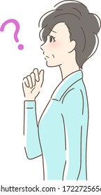 Illustration of a profile of a woman with a strange face