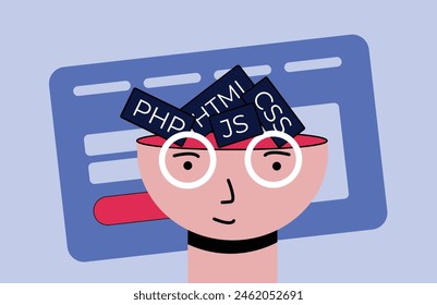 illustration of a programmer who masters many programming languages