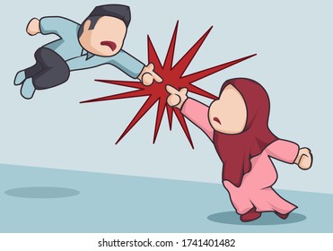 Illustration of prohibited contacts or touches suitable for manners of communication between men and women in Islam