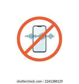 Illustration of prohibited phone use icon. Vector