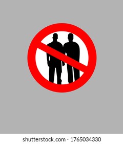 ilustración de la señal prohibida para los gays. ilustración vectorial