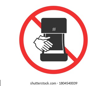 Illustration of prohibition mark on hand dryer.