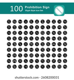 Illustration of Prohibition Sign Collection design Glyph Icon. Prohibition Sign Solid Icon Pack. Set of Prohibition Sign Glyph Icon
