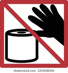 Illustration of prohibition of taking out toilet paper