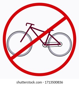 
ILLUSTRATION OF PROHIBITION TO USE A BIKE WITH A FLAT STYLE. BIKE IS PROHIBITED TO CROSS