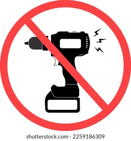 illustration prohibition to work, screwdriver
