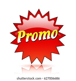 Illustration of promo red star icon