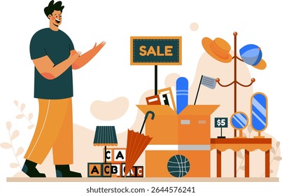 Illustration of Promotion Garage Sale