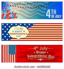 illustration of Promotional Banners for Fourth of July background for Happy Independence Day of America