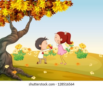 Illustration of a proposal at the hills
