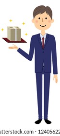 It is an illustration of a proposed young businessman.