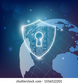 illustration protection information technology background