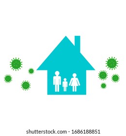 
Illustration protects the body from covid-19, stays at home avoiding the spread of the covid-19 virus
