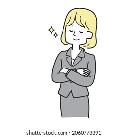 Illustration of a proud business woman