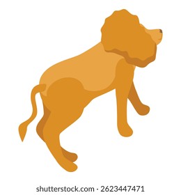 Illustration of a proud lion standing and looking for prey