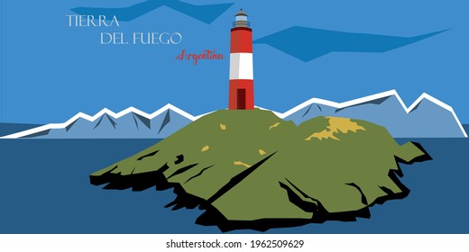 Illustration of the Province of Tierra del Fuego, Argentina, with its name in Spanish.