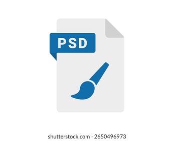 Ilustração do ícone do arquivo de extensão PSD.