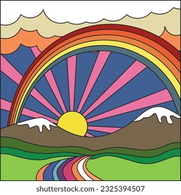 Illustration psychedelic background vector colorfull. Vector eps 10
