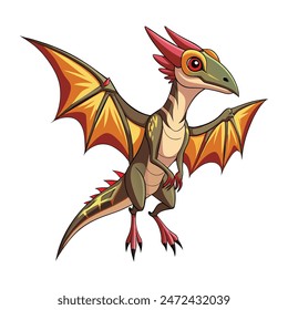 illustration of a Pteranodon on white background