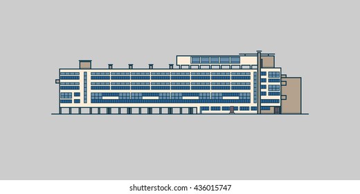 illustration of public building