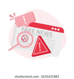  illustration of public lies or fake news. social media, cyber attacks, internet trolls. Elements for banners, posters and social media. fake news concept.