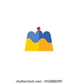 Icono plano de pudding - Ilustración vectorial - Ilustración de comida rápida - Símbolos, Iconos, Emojis, Pegatinas Set.